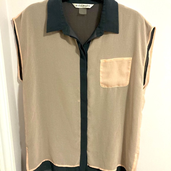 Blush and Charcoal Blouse - Picture 1 of 4